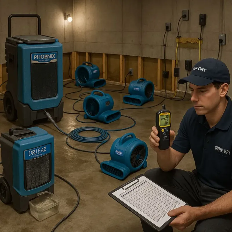 Structural Drying and Dehumidification process in Saint George, ME